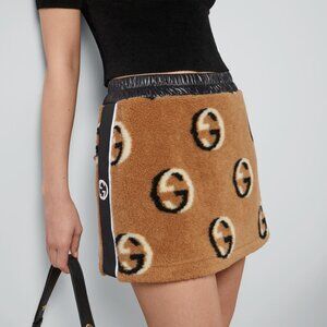 Gucci Interlocking GG wool-blend fleece miniskirt